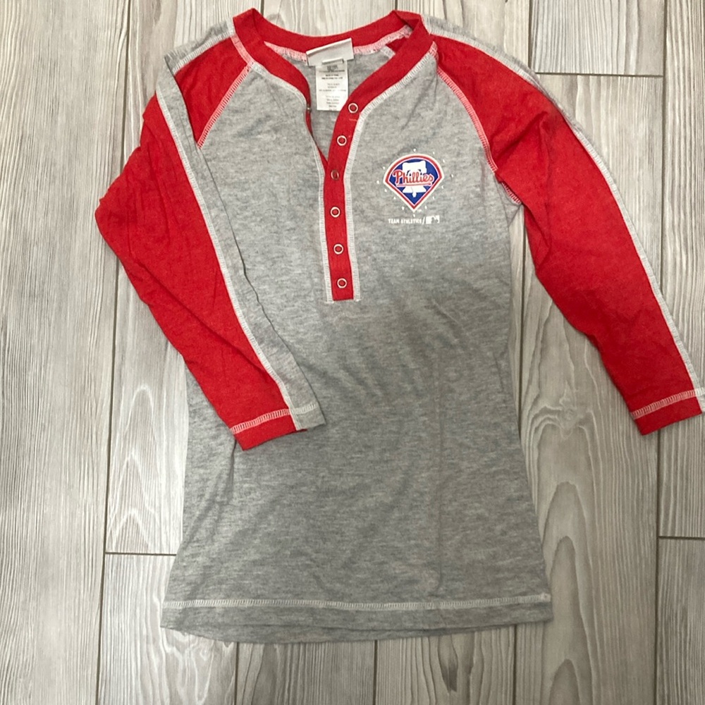 Philadelphia Phillies Gray and Red baseball tee